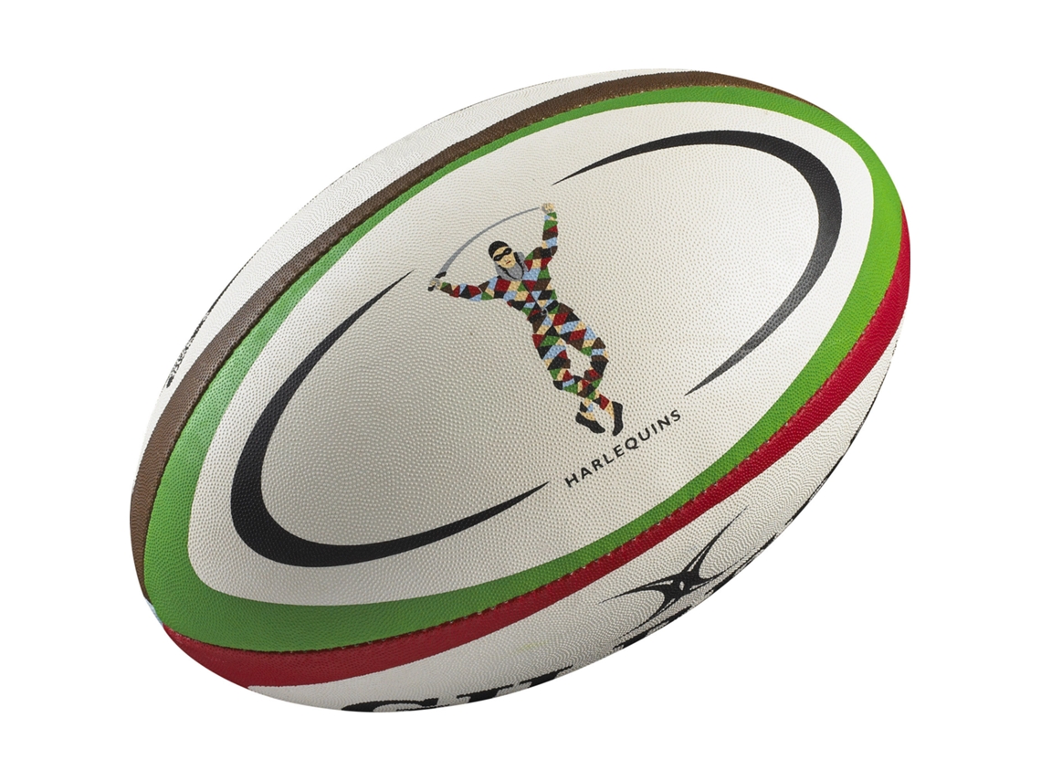 Balón de Rugby midi GILBERT Harlequins (talla 2)