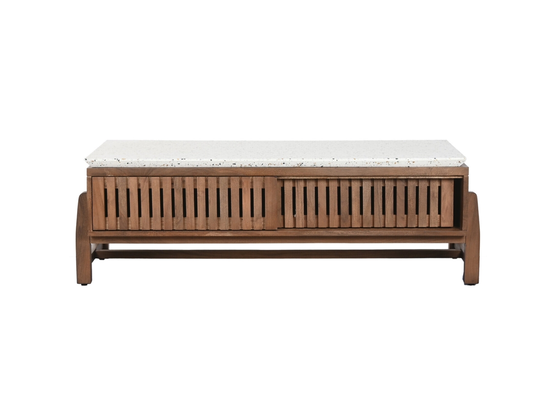 Mesa de centro de terrazo de acacia, 127x67x47cm ALEXANDRA HOUSE LIVING