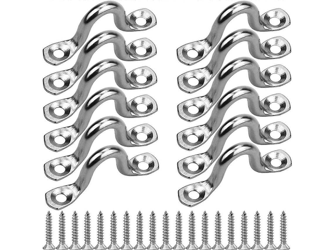 16 Hebillas De Cubierta Para Placas De Ojo De Acero Inoxidable Forma Jorobada Con 32 Tornillos 5mm