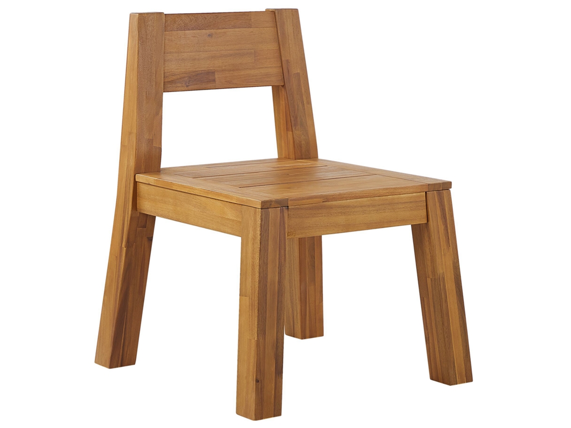 Silla de jardín BELIANI Livorno de Madera de acacia Madera clara 59x61x81