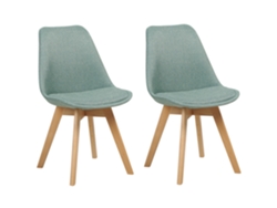 Cadeiras de jantar elegantes e práticas em estilo retro BELIANI Dakota ii de Poliéster Verde 44x43x84
