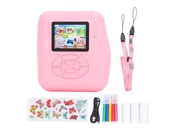 Cámara Digital Infantil Con Impresión Hd 1080p De 12 Mp Para Niños De 3 A 12 Años, Rosa, Lindo Dibujo Animado.