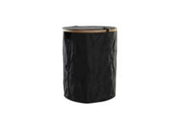 Cesto de ropa de poliéster negro, color roble, 44x44x57cm ALEXANDRA HOUSE LIVING