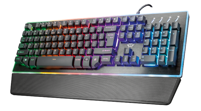 Teclado Gaming TRUST GXT 860 Thura (Semimecánico - Español - Negro)