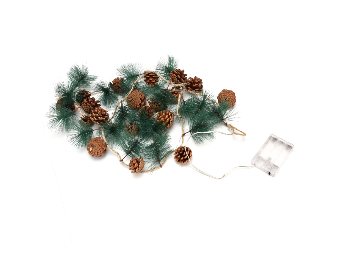 Bj-luces De Navidad Con Piñas De Pino 20 Led Cadena De 6.6 Ft Para Interior Y Exterior