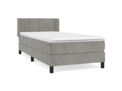 Maison Exclusive - Cama Box Spring Con Colchón Terciopelo Gris Claro 100x200 Cm