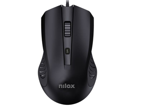 Ratón NILOX MOUSB1013 (Negro - USB)
