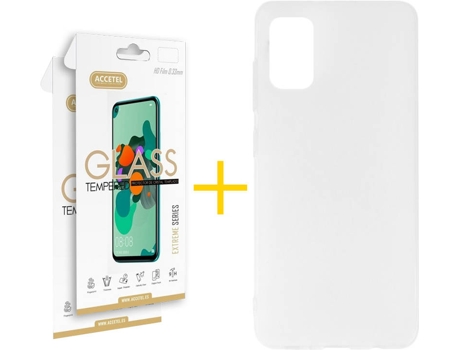 Kit Funda + 2 Protectores de Pantalla Samsung Galaxy A51 5G ACCETEL Liso 1 (Transparente)
