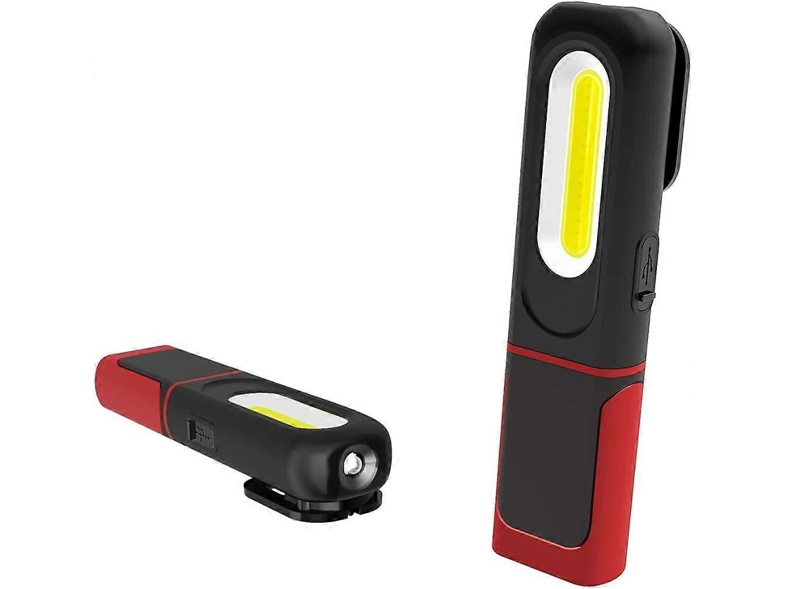 Linterna De Trabajo Led Recargable 2 En 1 Con Base Magnética, Gancho Giratorio 360 Y Linterna Led 3w