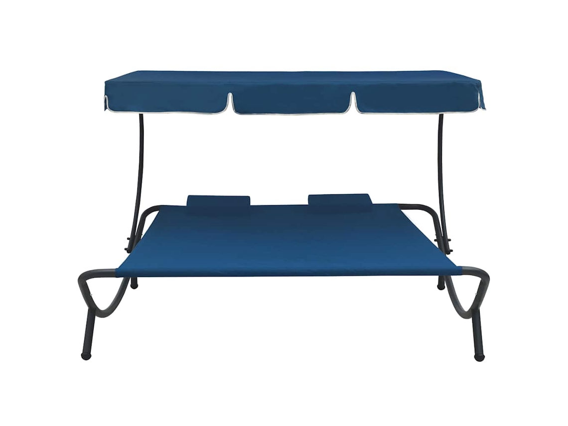 Maison Exclusive - Tumbona De Jardín Con Toldo Y Cojines Azul
