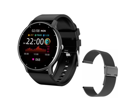 Smartwatch con Monitorización del Sueño Temporizador y Podómetro de Actividad Plástico Negro Acero Negro JL-EIGHT