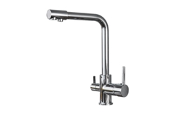 Grifo con filtro de agua para cocina, control de dos manijas, diseño contemporáneo, cromado OEM