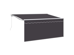 Maison Exclusive - Toldo Retráctil Rayado Manual Antracita 300 X 200 Cm Tela