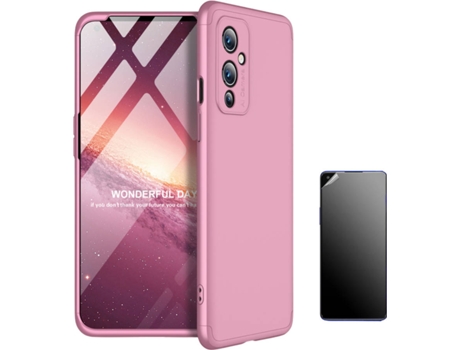 Funda + Protector de Pantalla Oneplus 9 Slim Armor 360º Rosa
