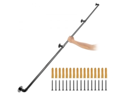 Pasamanos Industrial de Acero al Carbono Negro de 240 cm con Capacidad de 200 kg Tekmaquinas