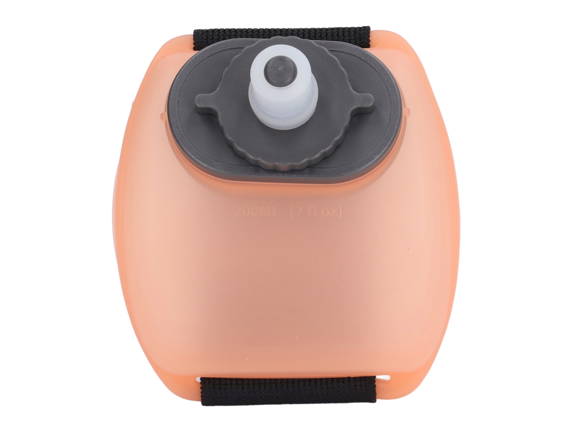 Botella de muñeca Mali de 200 ml para deportes al aire libre, de color naranja semitransparente.