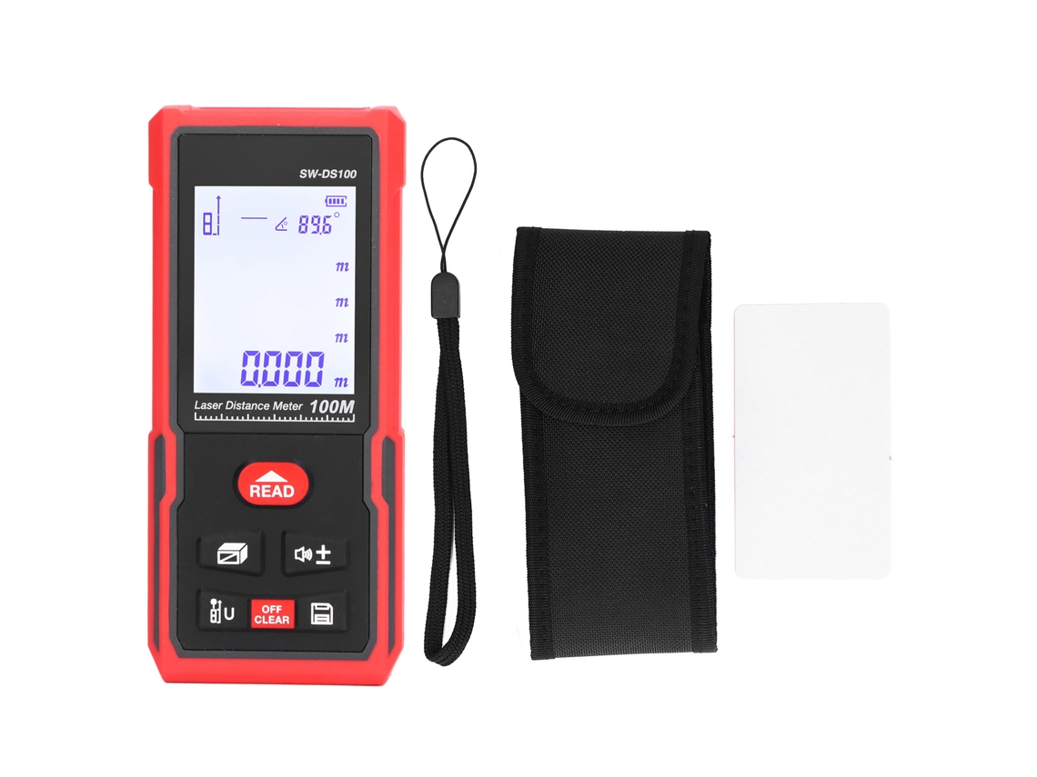 Medidor De Distancia Láser Infrarrojo Portátil Sw-ds100 De Alta Precisión Para Medir Grandes Áreas.