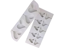 Moldes De Silicona Blanca Con Forma De Corazón, De 4 O 10 Compartimentos, Juego De