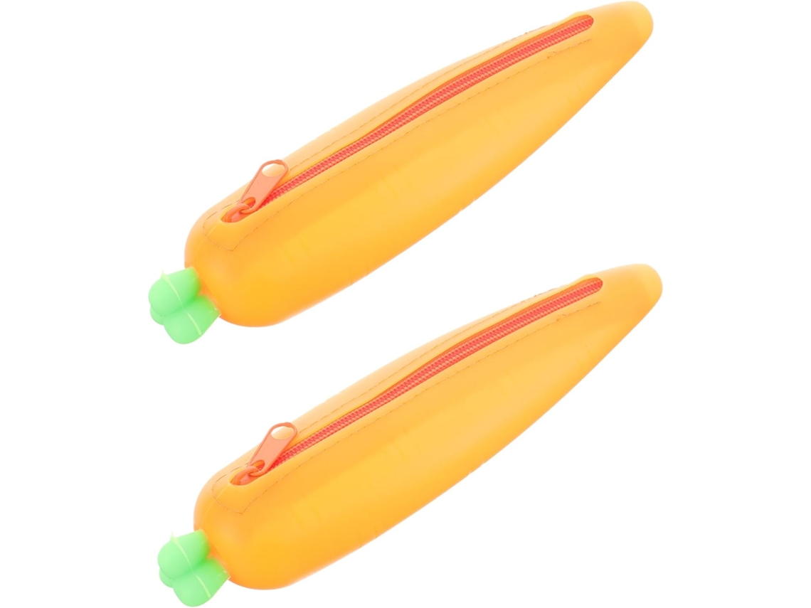 Juego de 2 estuches de silicona para lápices con diseño, estuche escolar para niñas, gran capacidad, portátil.