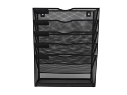 Organizador de Arquivos de Parede 5 Camadas em Malha Vertical para Escritório e Lar Preto