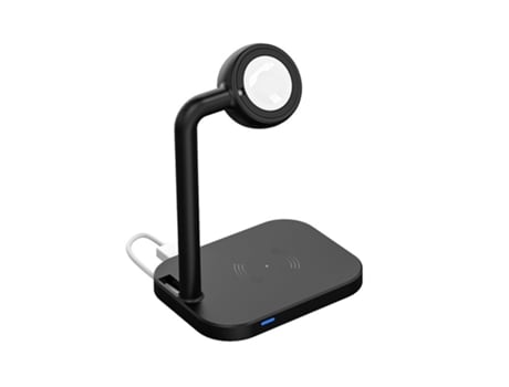 Cargador inalámbrico, carga rápida de 15 W, cargador inalámbrico 2 en 1, negro