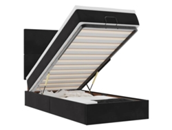 Maison Exclusive - Estructura Cama Otomana Colchones Terciopelo Negra 90x190 Cm