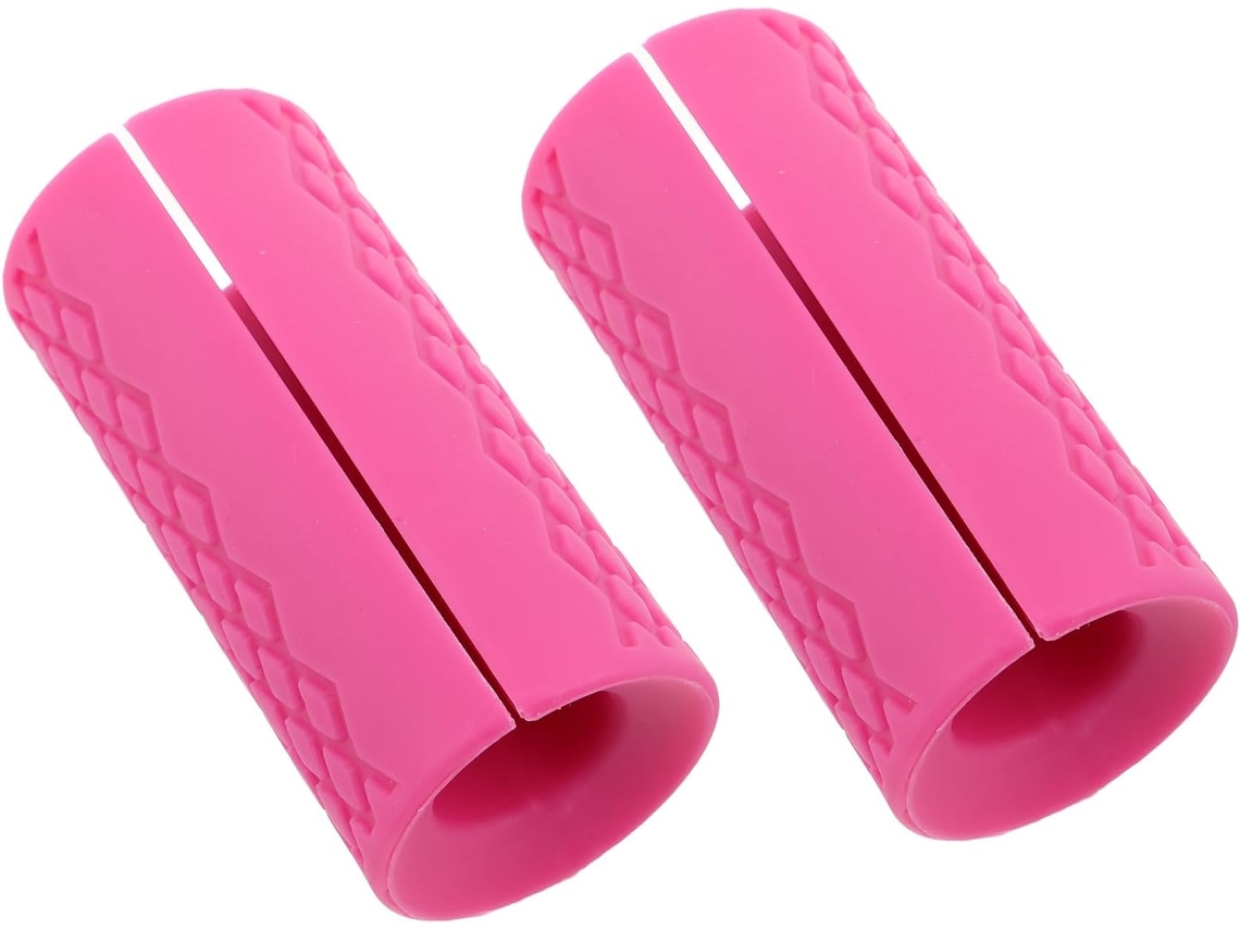 Juego De 2 Mangos Antideslizantes De Silicona Rosa, Cómodos Y Absorbentes Del Sudor, Para Baño.
