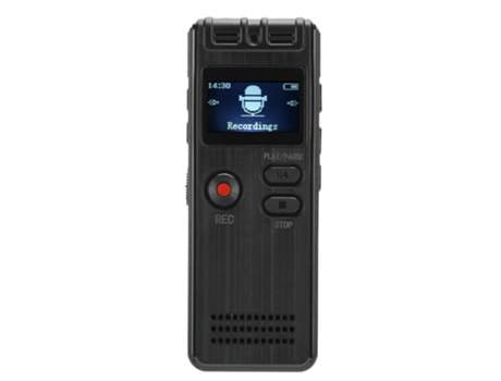 Grabadora de audio digital de 8 GB Equipo de grabación inteligente Reproductor de MP3 compatible con tarjeta de memoria externa (negro) BISBISOUS