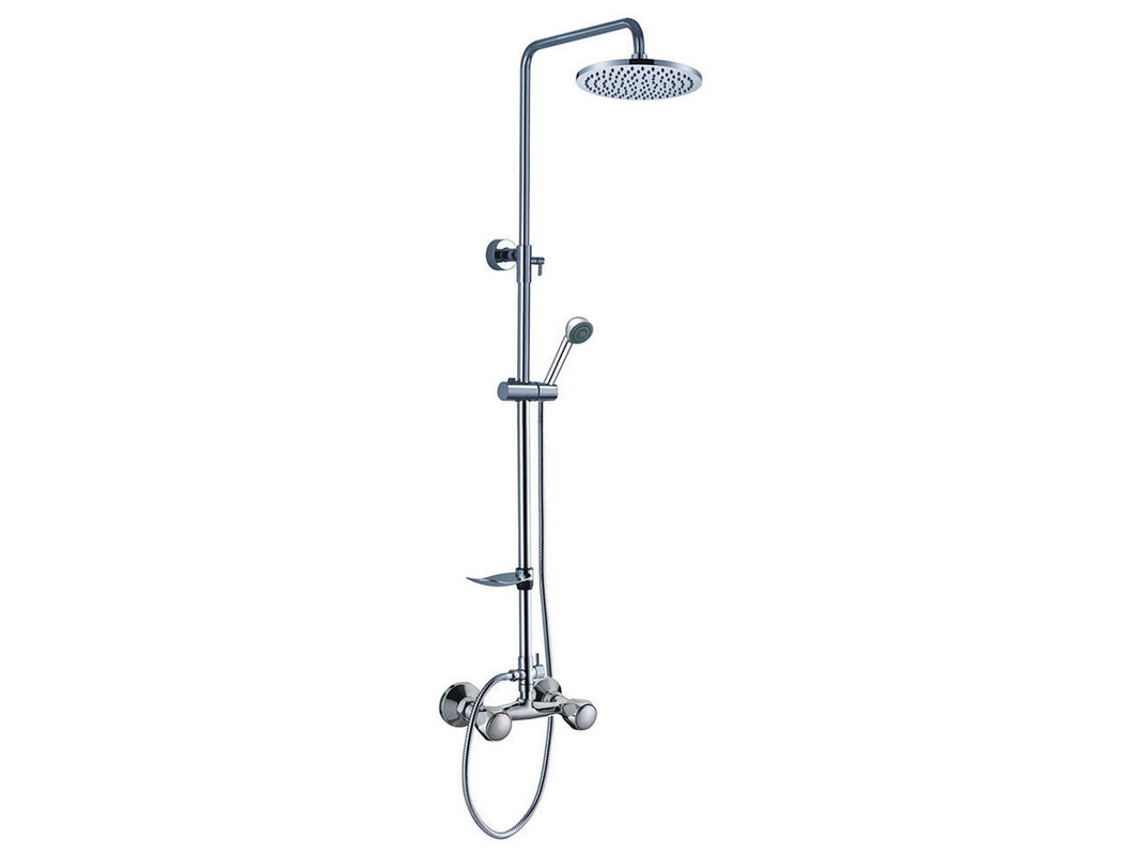 Columna de Ducha con Grifo de Latón Cromado con Rociador Redondo de 20cm – (H110213C)