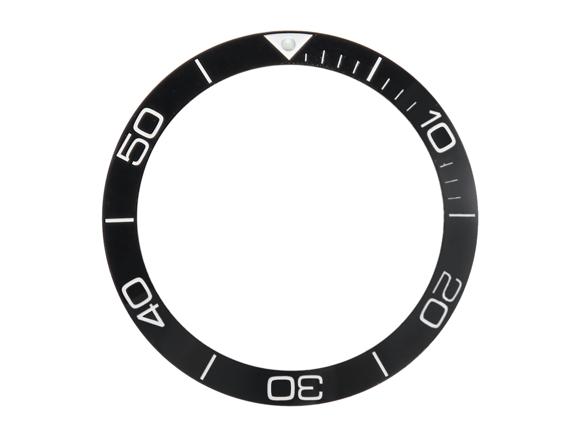 Anillo De Bisel De Reloj De Cerámica De 38,6 Mm, Pieza De Repuesto Con Dígitos Blancos Y Línea Punteada
