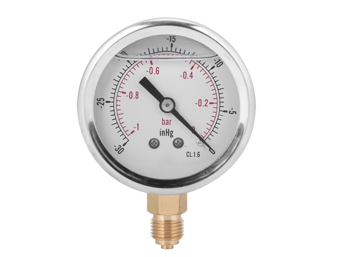 Manómetro De Vacío Radial Lleno De Aceite Ts Pggz604-0bar 1/4bsp Y60 Para Petróleo Y Metalurgia