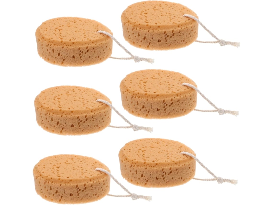 Juego de 6 esponjas de baño supersuaves, esponjas exfoliantes y cepillos de baño de Gokoco