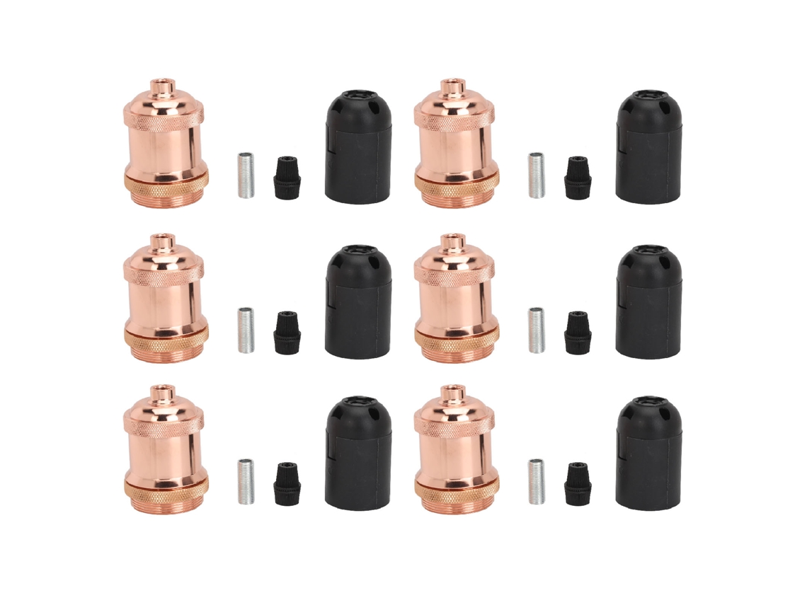 Rebe-6pcs Base De Lámpara Retro Antigua Soportes Decorativos Para Candelabro Diy Rosa Oro 85-265v