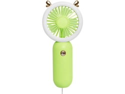 Ventilador De Bolsillo Recargable Por Usb Con Mini Luz Led Portátil Para Viajes Al Aire Libre (verde, 1 Unidad)
