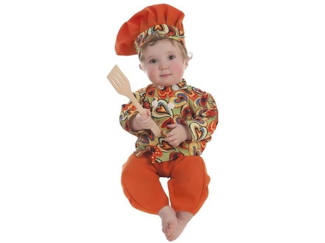 Disfraz de Bebé DISFRAZZES Cocinero Naranja (Talla: 6 a 12 meses)