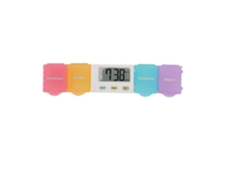Dispensador Electrónico De Medicamentos Con Temporizador, 4 Compartimentos Grandes, Portátil, Lavable, Ideal Para Viajes.