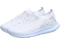 Zapatillas Deportivas Con Pedrería Para Mujer, Zapatos Para Caminar, Zapatos Deportivos Con Plataforma Brillante