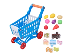 Dan26-carrito De Compra Para Niños Con Juguetes Alimentos Educativos Simulación Desarrollo Aprendizaje Azul