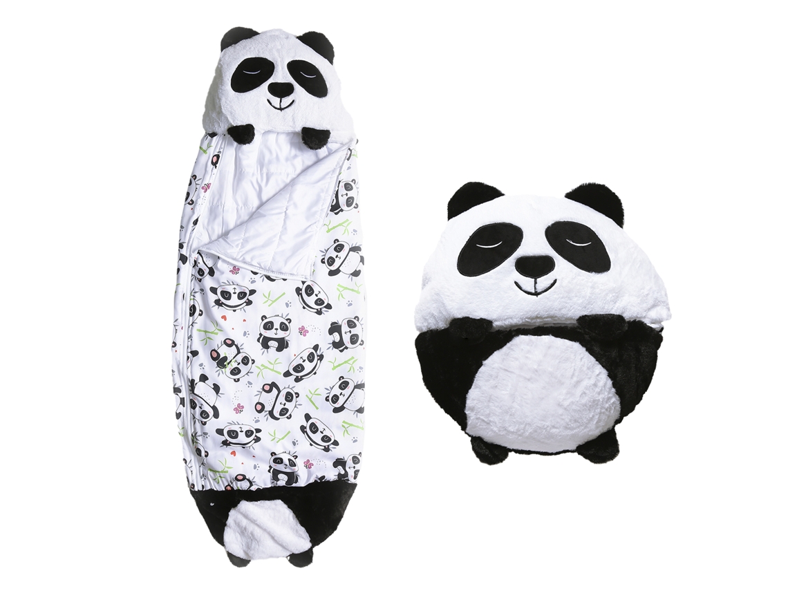 Saco De Dormir Convertible En Almohada, Para Niños, Osito Panda. Tacto Peluche. Grande /l 170x70cm.