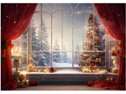 Panel de tela navideño para fondo fotográfico, 210x150 cm, para ventana, ideal para estudios de fotografía infantil. SFUSHOS