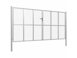 Maison Exclusive - Puerta De Jardín De Acero Galvanizado 400 X 175 Cm Color Plata