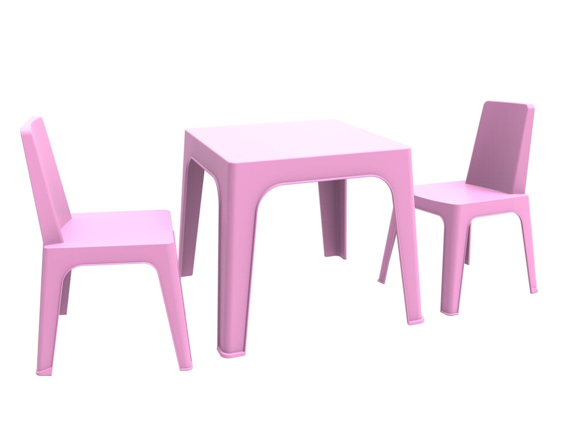 GARBAR JULIETA Set 21 Infantil Silla-Mesa Interior Exterior Rosa oscuro