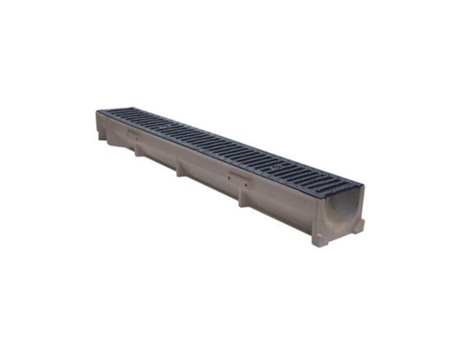 Canaleta de hormigón con refilla fundición, usada para recoger aguas fluviales, Medidas 100x13x9,5 cm SUINGA