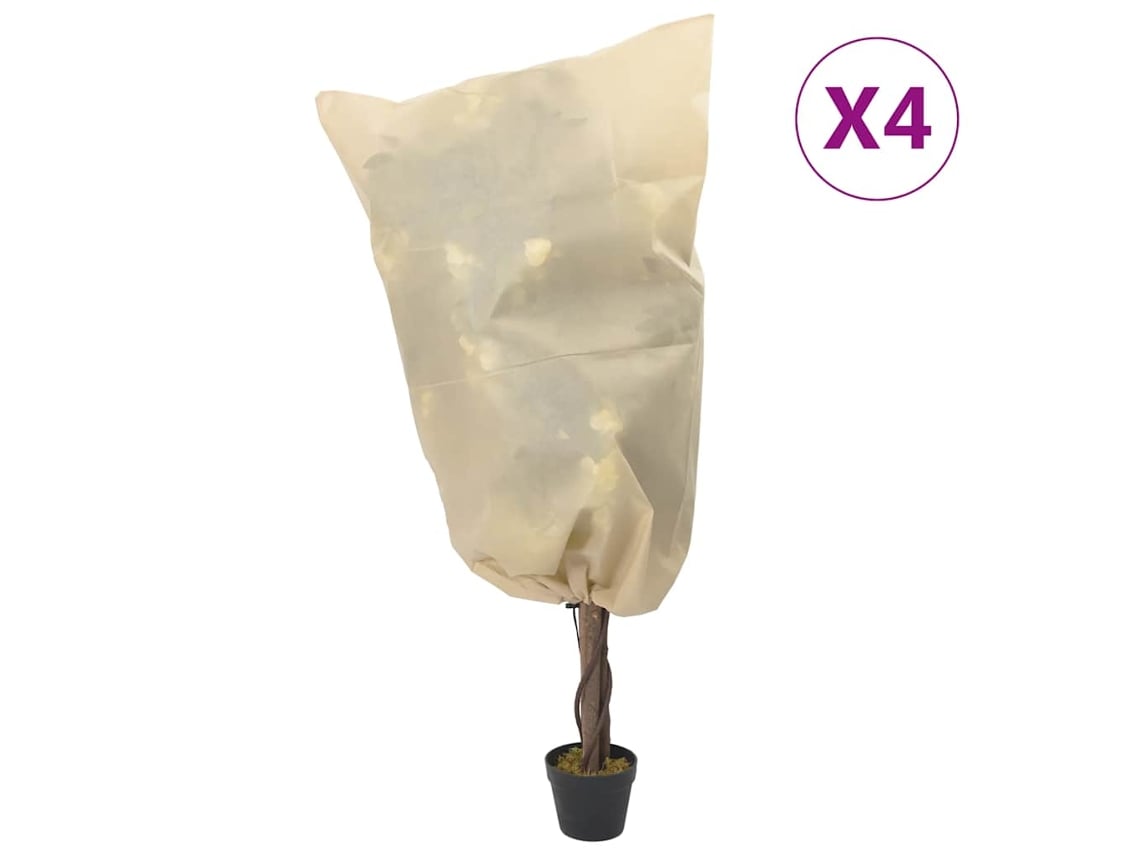 Conjunto 4 Cubierta para plantas con cordón VIDAXL (70 g/m² 0,8x1 m)