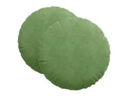 Cojines para asiento, 2 unidades, verde claro, Ø 40 x 13 cm, terciopelo HARLANV1
