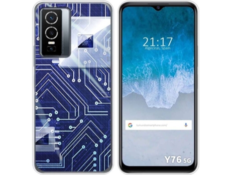 Carcasa para Vivo Y76 5G TUMUNDOSMARTPHONE Dibujos Circuito Multicolor