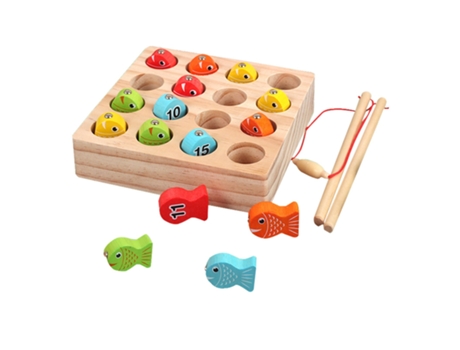 Juego de pesca magnético de madera Montessori, cognición de números y letras, entrenamiento de motricidad fina, educación preescolar para niños y n...