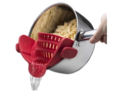 2026da-colador De Silicona Clip-on, Ajusta A Todas Las Ollas Y Bowls – Rojo