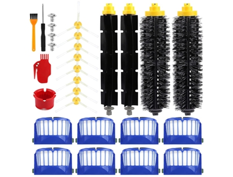 Kit de piezas de accesorios de repuesto Compatible con Robot aspirador Irobot 675 671 645 655, 8 filtros Aerovac y más