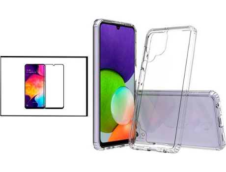 Kit Funda SuperProtect Anti-Shock y Película de Cristal Templado 5D Full Cover Samsung Galaxy M32 PHONECARE Transparente